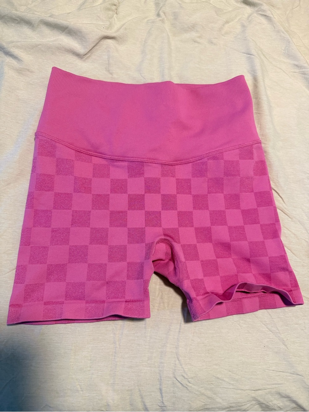 JoyLab Pink Checkerboard High-Rise Athletic Bike Shorts